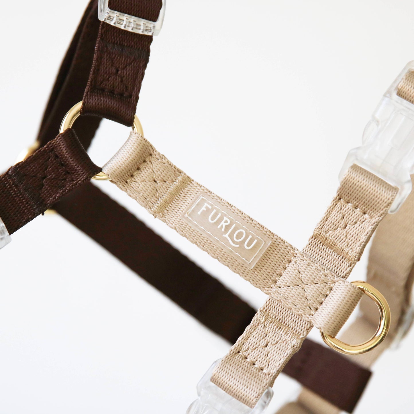 Harnais bi couleur marron beige FURLOU