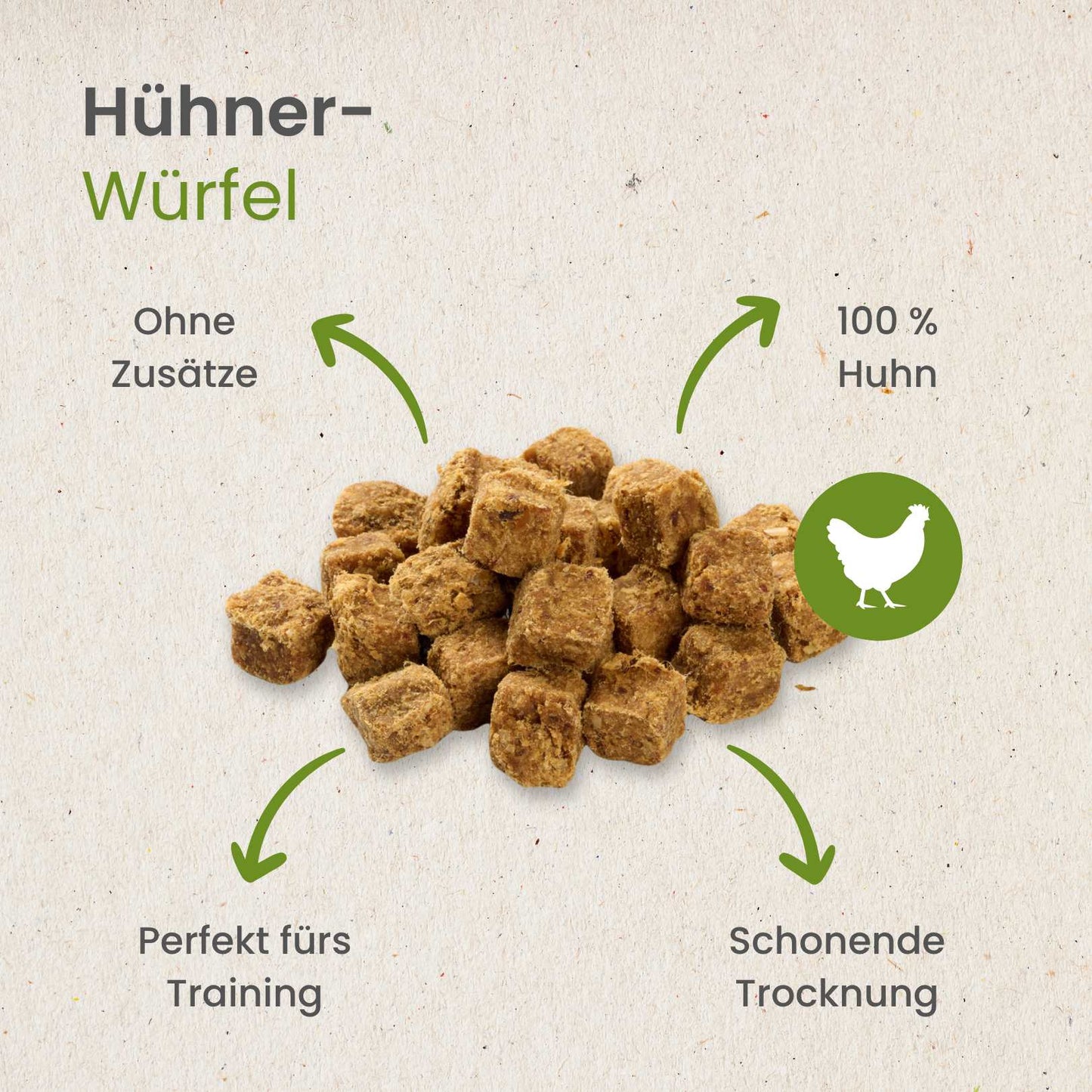 Cubes de poulet naturels pour chiens