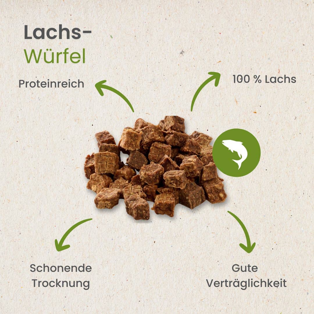Cubes de saumon naturels pour chiens et chats