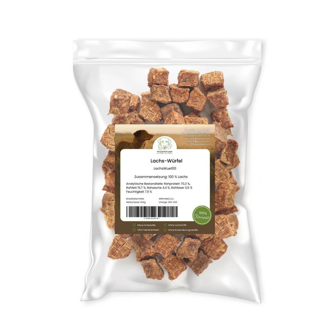 Cubes de saumon naturels pour chiens et chats