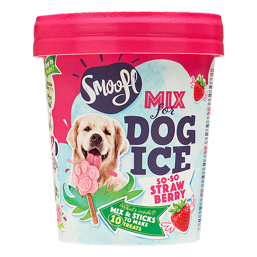 Mélange fraise pour glace à chien