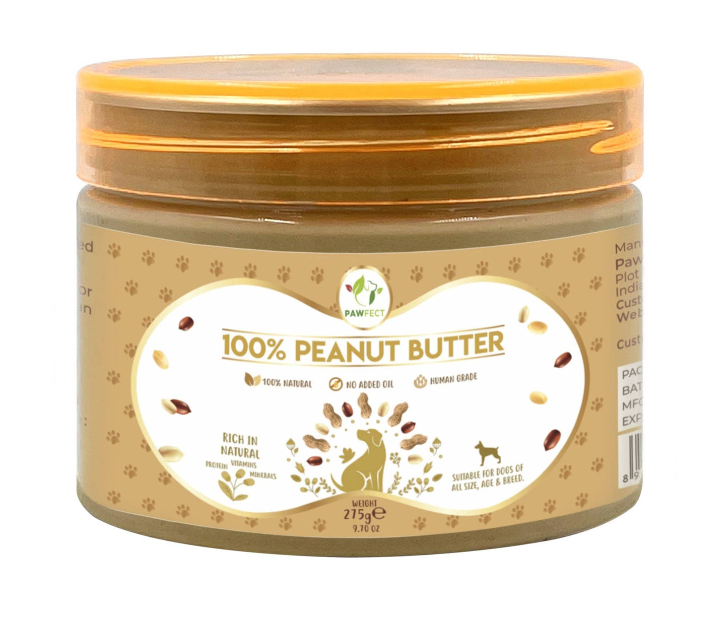 Pâte à tartiner aux arachides naturelle Pawfect 275 g