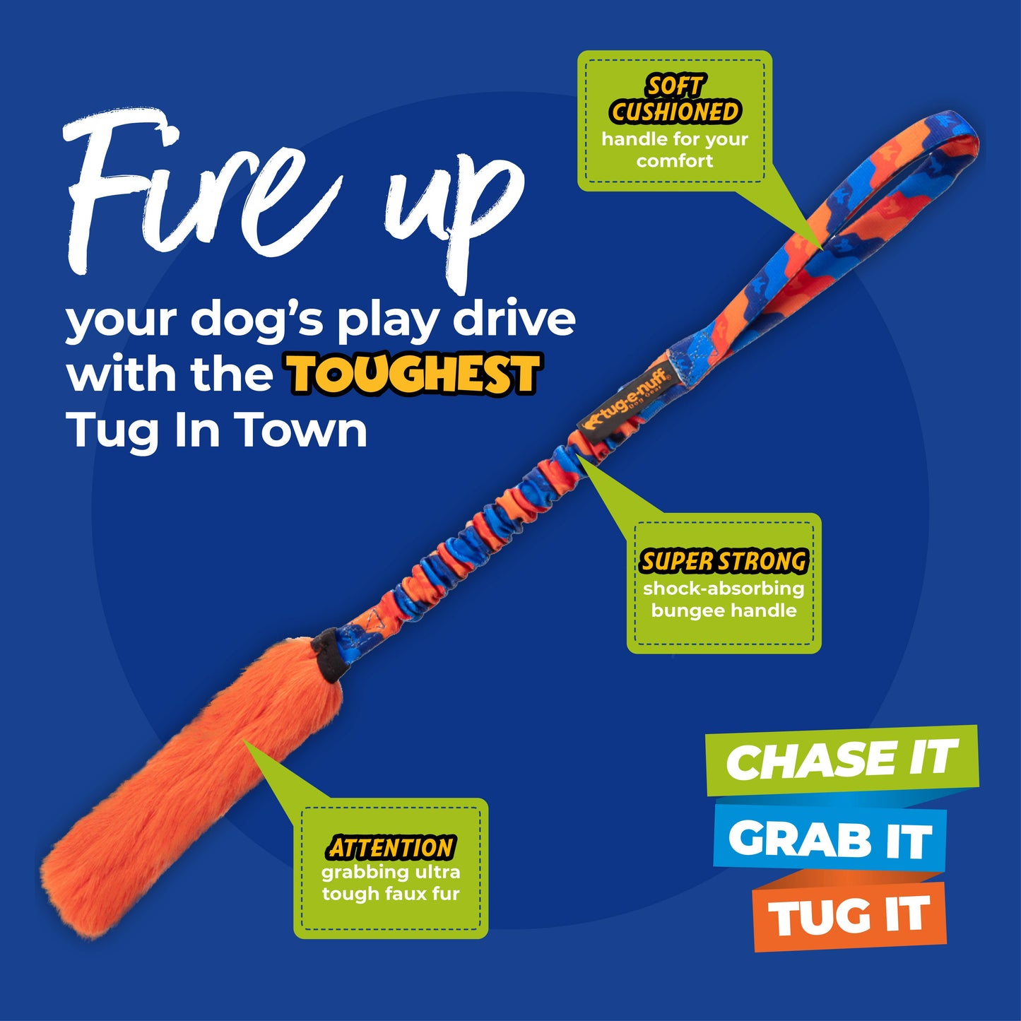 Bright Fauxtastic | Jouet de remorquage pour chien | Tug-E-Nuff