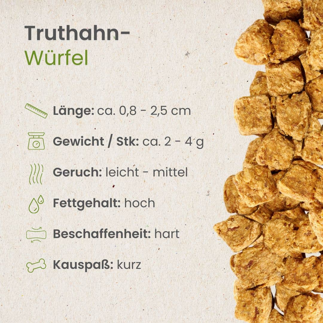 Dés de dinde séchée naturels sans conservateurs