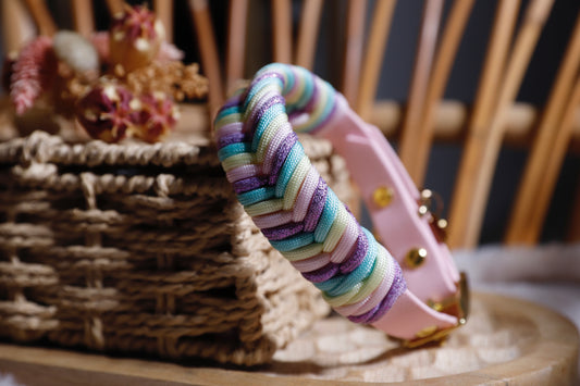 Collier biothane-paracorde Pastel