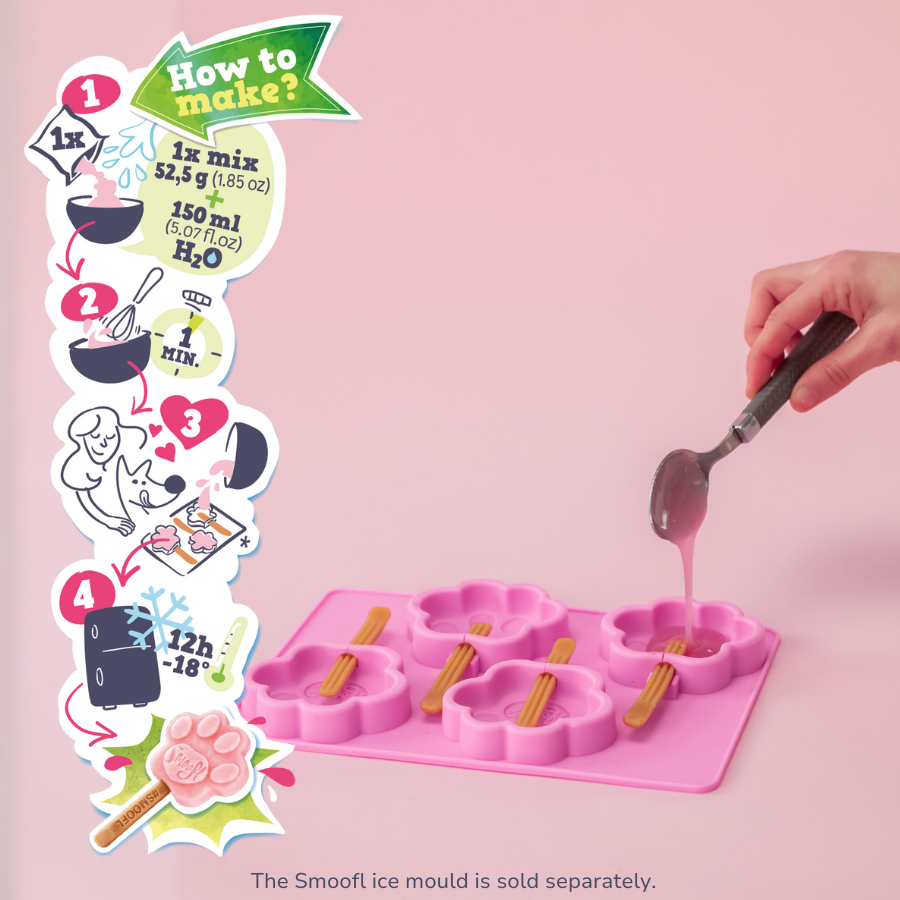 Mélange fraise pour glace à chien