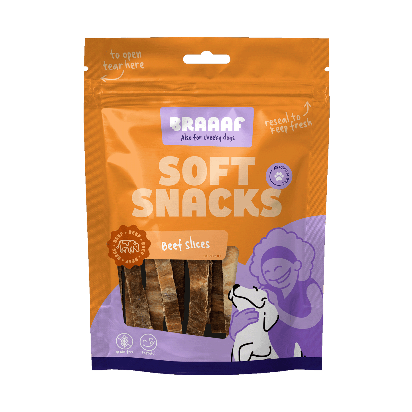 Braaaf Tranches de Friandises Molles - Bœuf & Poisson