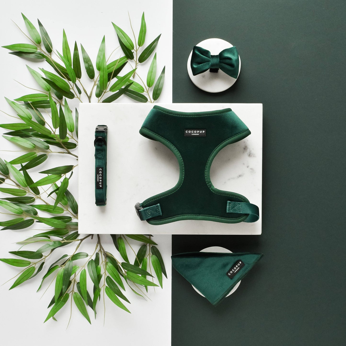 Nœud papillon en velours de luxe - Vert forêt