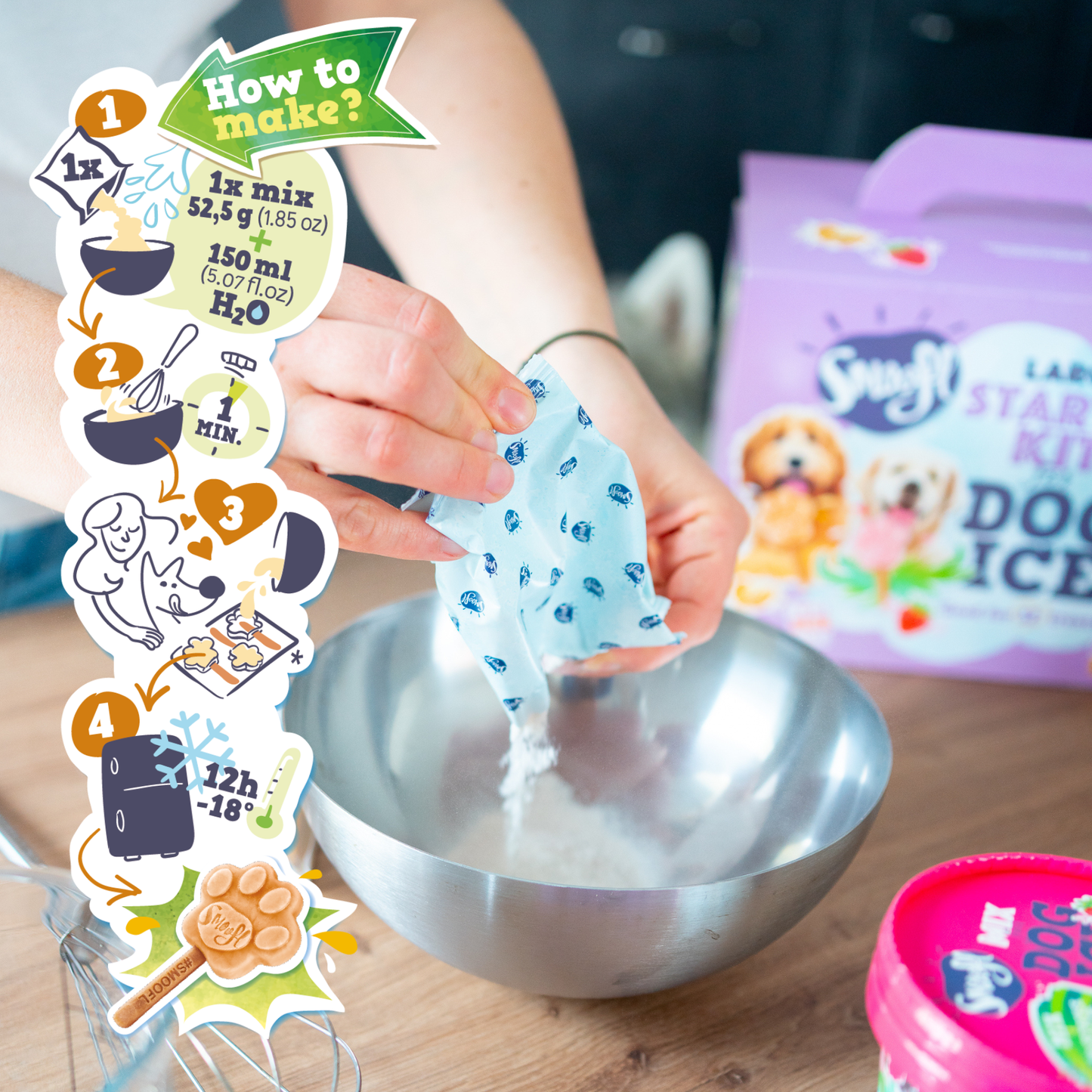 Kit de démarrage grand format pour glace pour chien