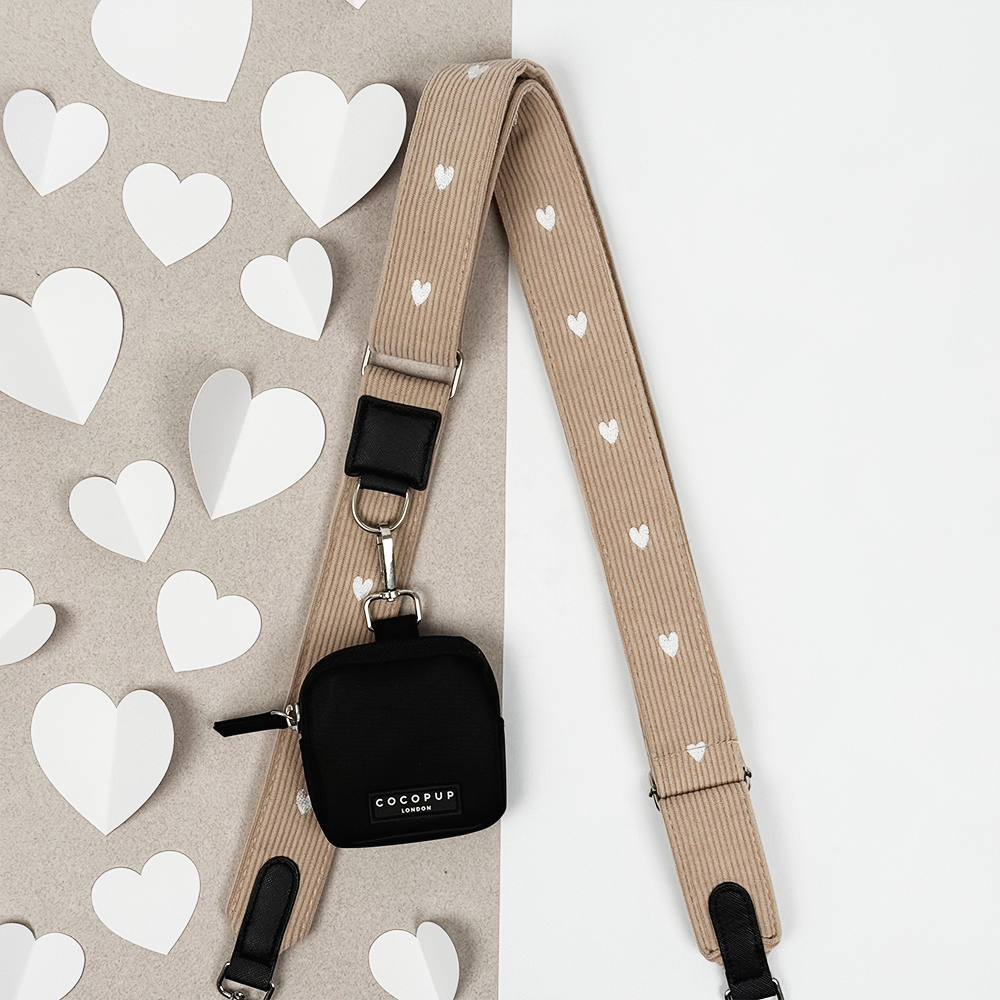 Sangle de sac Beige cœurs