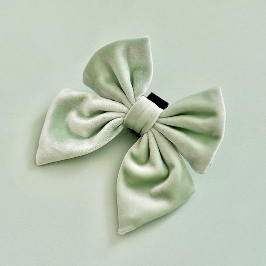 Nœud Papillon Marin en Velours de Luxe - Sauge
