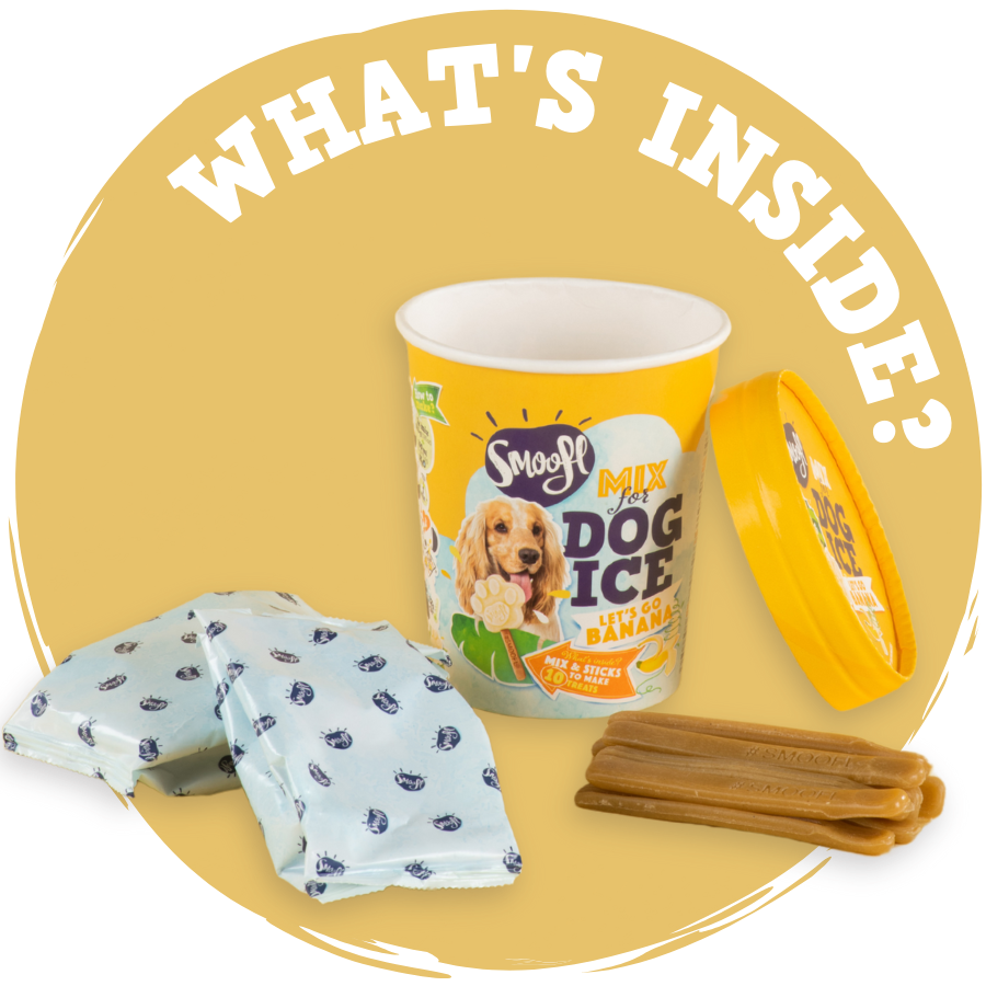 Mélange banane pour glace à chien