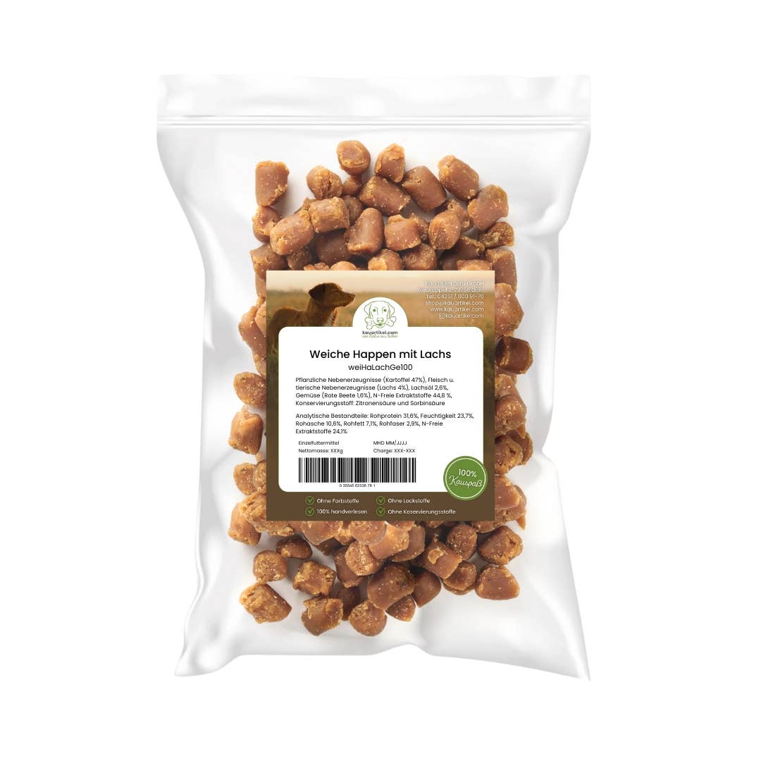 Friandises molles au saumon et volaille